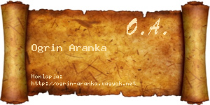 Ogrin Aranka névjegykártya